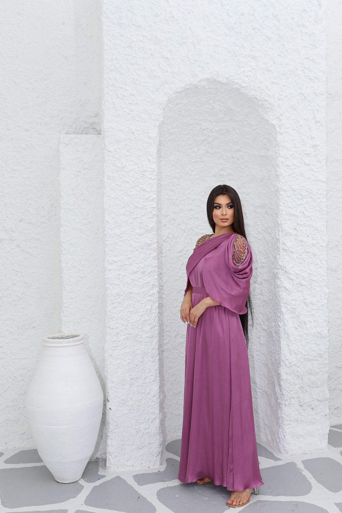 dark salmon pink sena kaftan