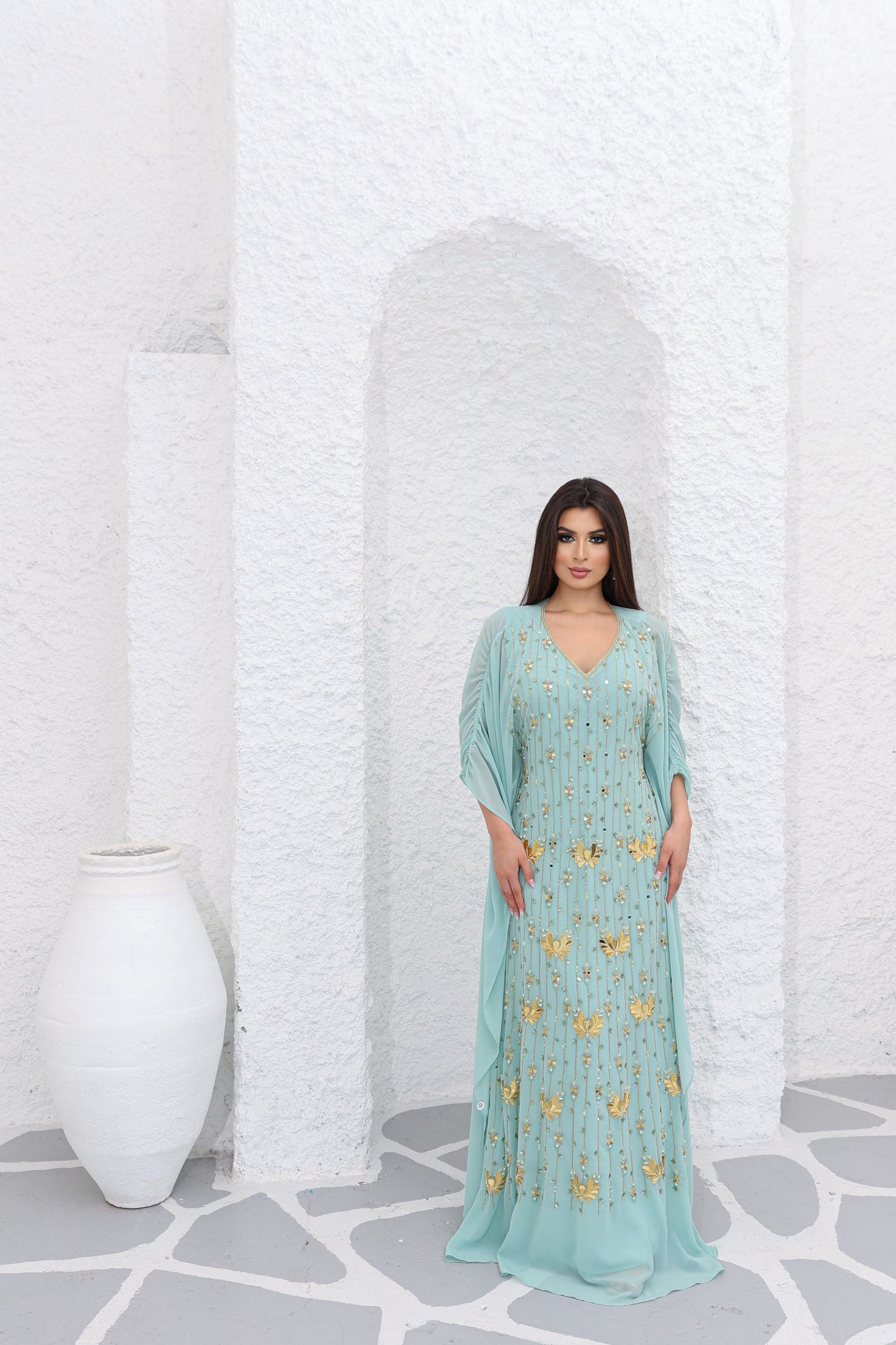 electric blue sena kaftan