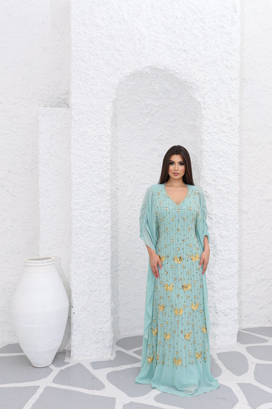 electric blue sena kaftan