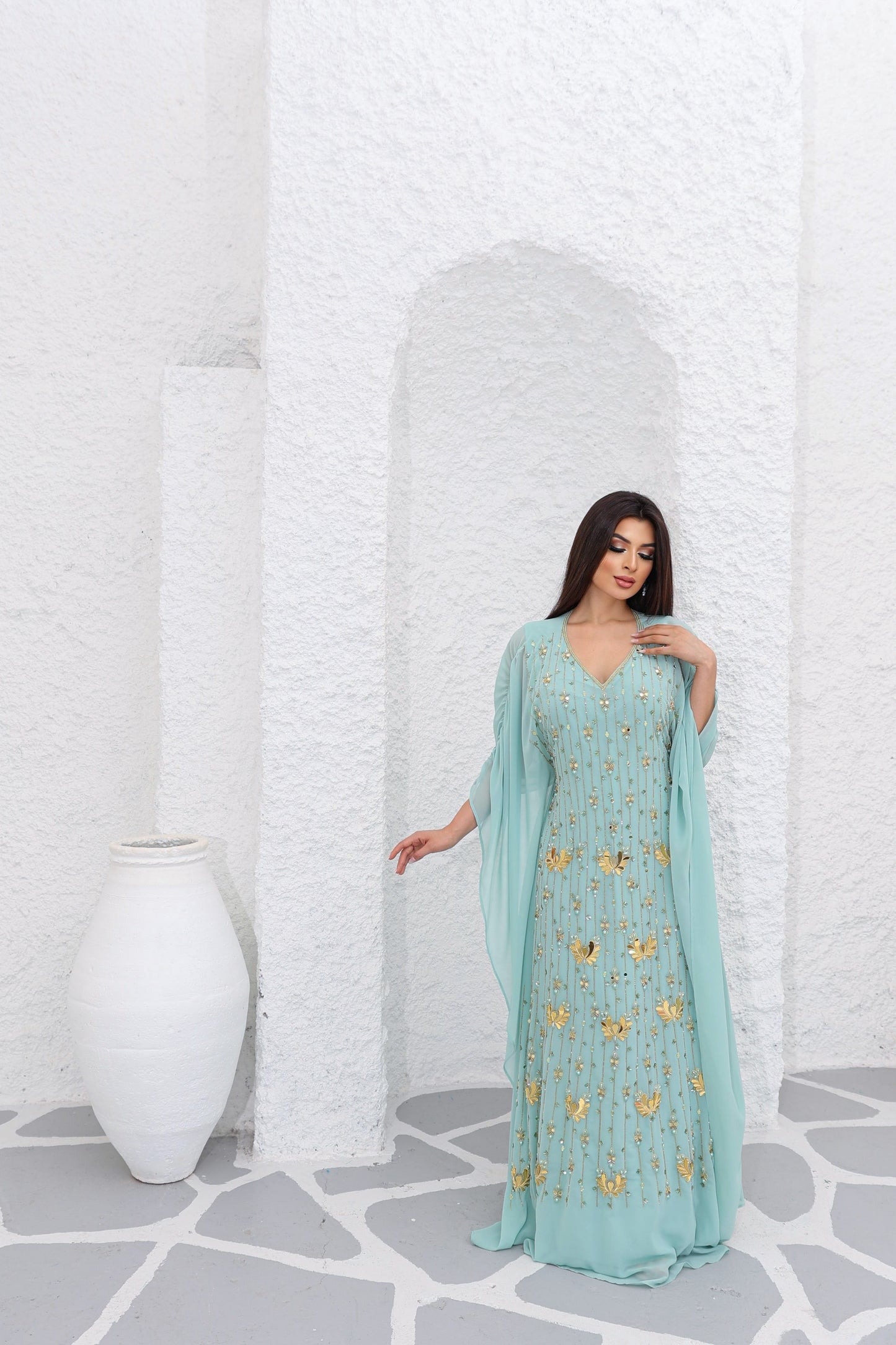 electric blue sena kaftan