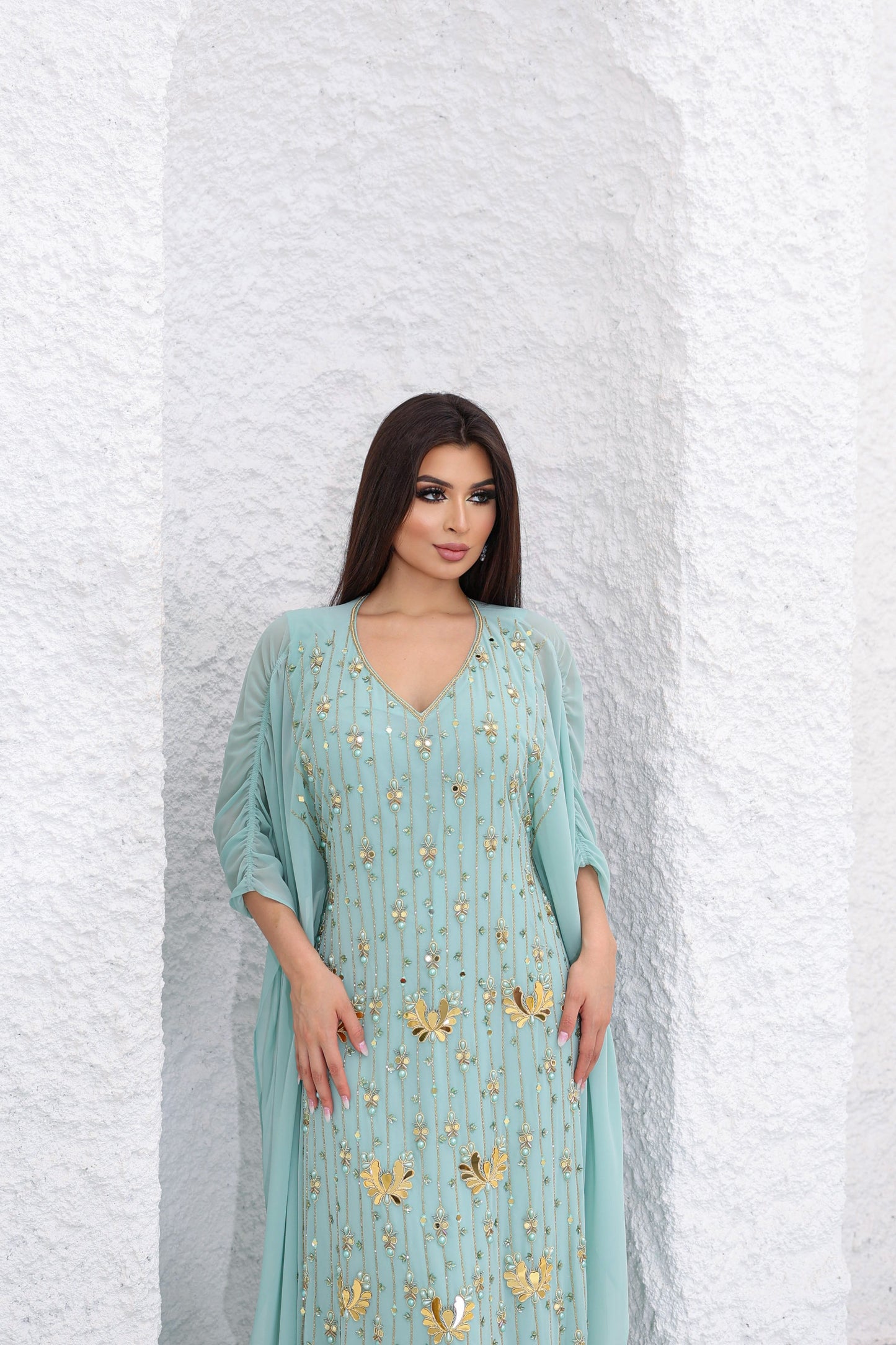 electric blue sena kaftan